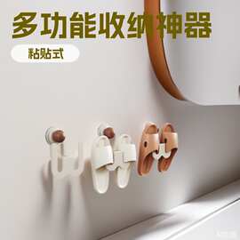 多功能粘钩浴室挂鞋器棉拖鞋挂钩门口挂包器插头固定器挂拖鞋神器