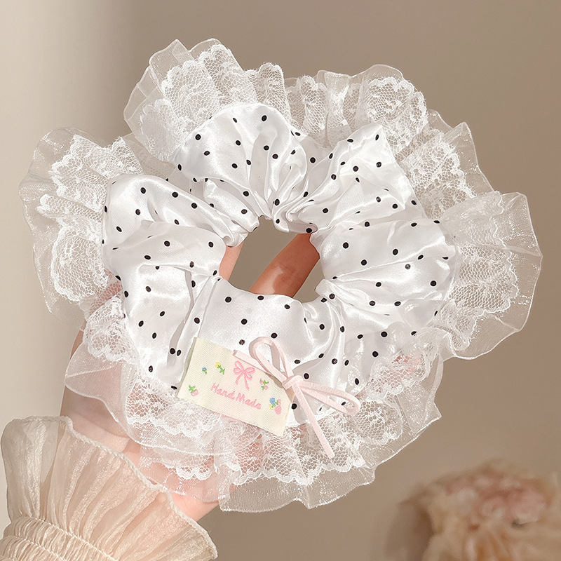 2026 nuevo estilo coreano super grande anillo de pelo intestino grande niñas de alto nivel de sensación de cabello de flores cuerdas de cabello de cordón de goma adornos para el cabello