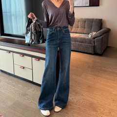 十三行女装四面环弹喇叭牛仔裤2025秋季显瘦高腰微辣裤子高腰显瘦
