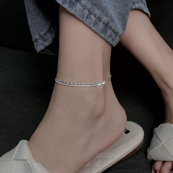Gypsophila Double-Layer Bracelet, Rice Grain Anklet, Trendy Jewelry, Tiktok and Kuaishou Live Streaming Supply, Gypsophila Bracelet
