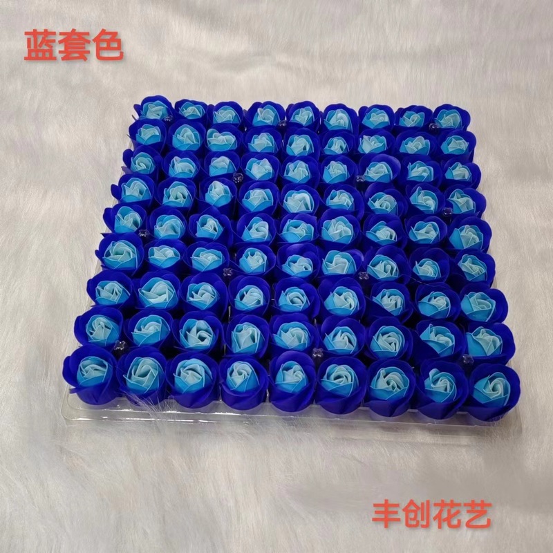 源メーカーの卸売りは、ベースのない三層の石けん花の花の頭を厚くして、石けん花のバラの花の頭をシミュレートします|undefined