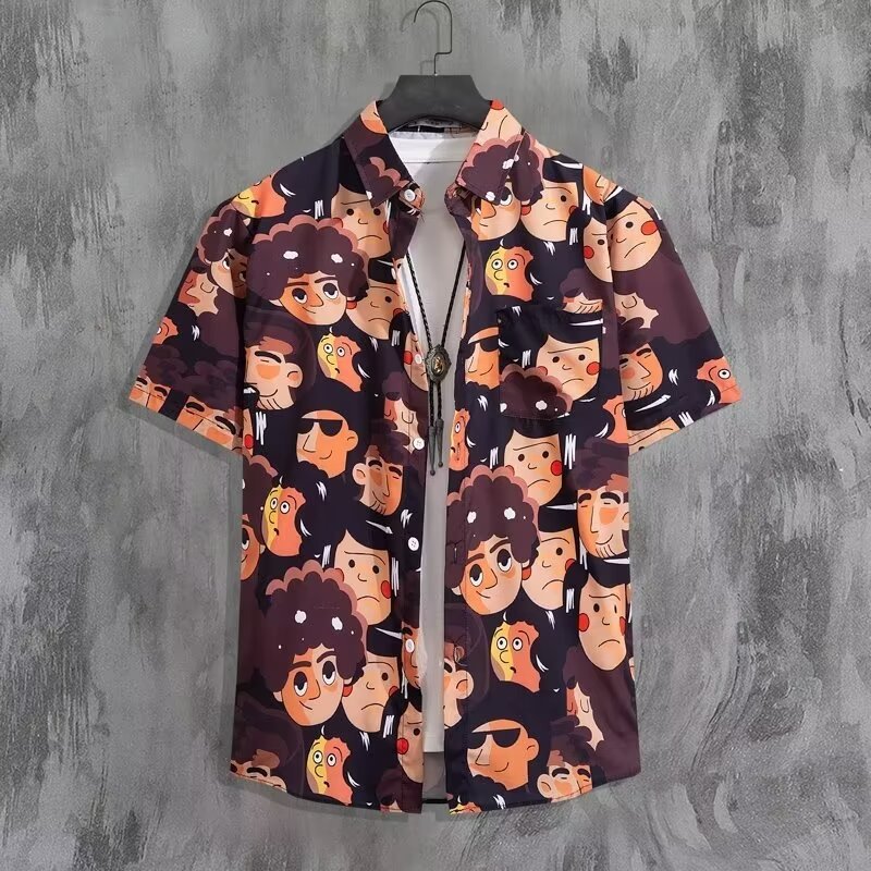 Ensemble chemise et short de plage hawaïen – Tenue décontractée florale pour homme/couple tropical (M-3XL) – Vêtements de vacances d'été légers et respirants_voghion.com