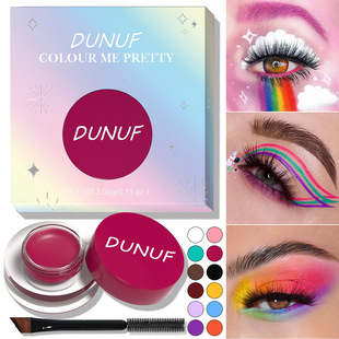 Dunuf 12 Face Paint Waterproof Eye Shadow Long-Lasting Eyeliner Matte Painted Eyebrow Dye Universal Note Disclaimer
