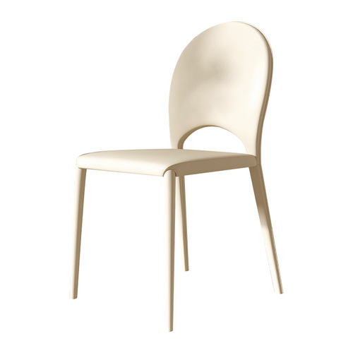 Cream Wind Saddle Leather Dining Chair Restaurant Hotel Chair Home Use Italian Minimalist Vanity Chair Modern Simple Back Chair
