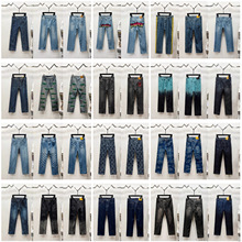 欧潮正确版驴家L家巴黎25新款直筒字母印花牛仔裤B家高版本男女款