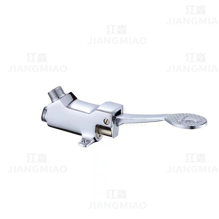 Brass pedal lavabo interruptor de grifo ingeniería escuela hogar pedal grifo válvula de descarga válvula de interruptor de cobre