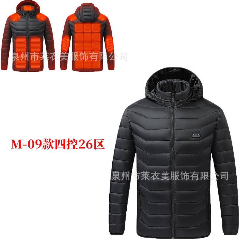 Serie completa de ropa de algodón transfronteriza inteligente ropa de calor de invierno ropa de algodón encapuchado calentamiento de fábrica venta directa