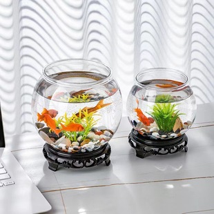 Micro Landscape Fish Tank Transparent Plastic Office Small Landscaping Desktop Ecological Turtle Tank Home Ornaments Goldfish Tank
