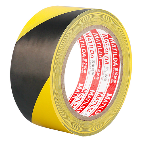 OD59PVC warning tape floor glue color marking tape black and yellow zebra crossing warning marking tape