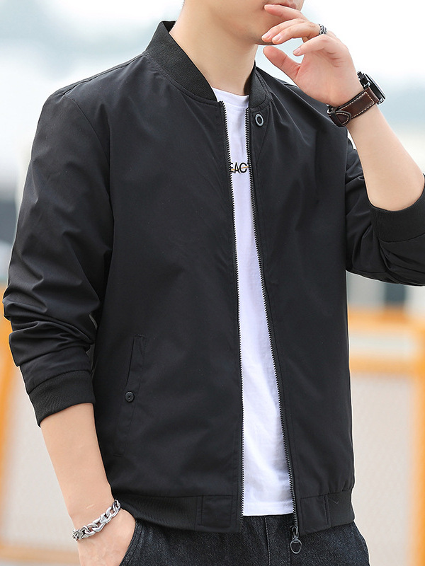 Otoño nueva juventud chaqueta casual de los Hombres estilo coreano soporte collar cazadora chaqueta uniforme de béisbol de los hombres transfronterizos