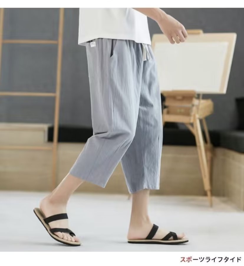 Pantalones cortos de verano, pantalones casuales de lino fino para hombres, pantalones de pierna recta de gran tamaño sueltos de estilo chino, pantalones cortos de playa de algodón y lino, marea