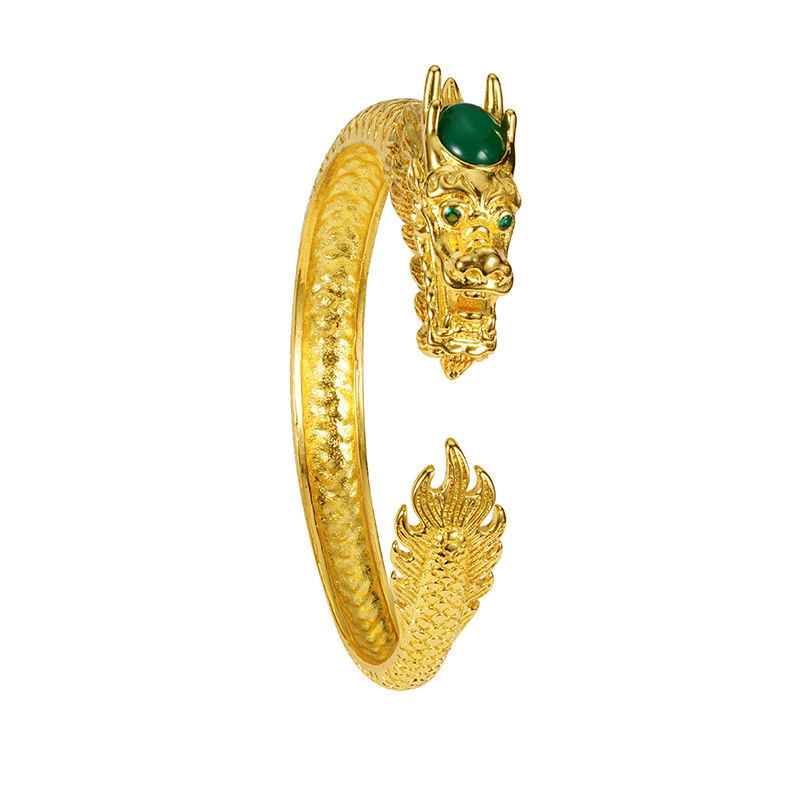 Brazalete de apertura de Tenglong Zodiac Dragon retro estereoscópico estilo masculino brazalete de estilo chino al por mayor proveedor directo