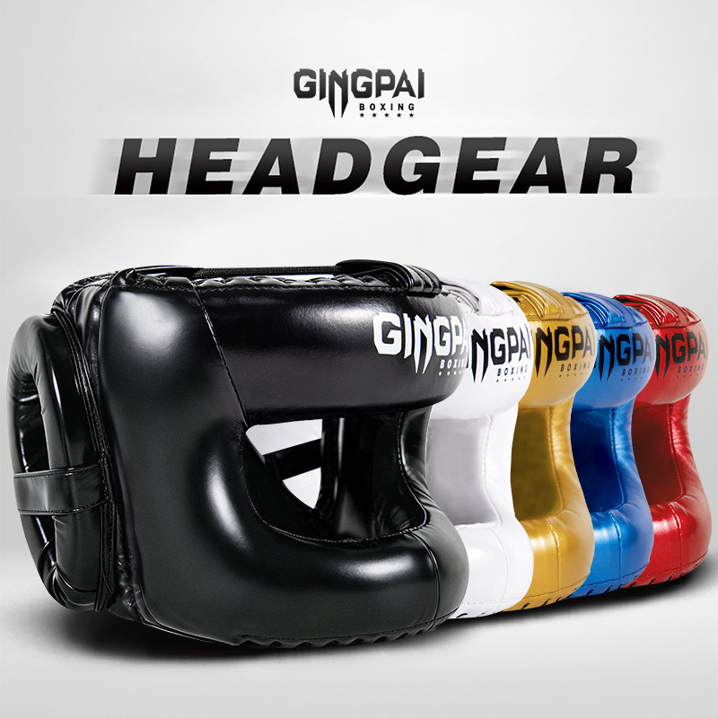 Adult Professional Crossbar Enclosed Helmet Nose Protection Full Surrounding Boxing Head Protection Cover Sanda Muay Thai Kwon Do