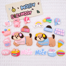 软胶卡通耳机狗PVC滴胶配件diy手机壳配饰材料ipad洞洞鞋拖鞋贴片