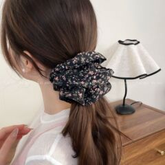 ネットセレブブロガーと同じスタイルのレトロな小花柄ヘアゴム、スタイリッシュなポニーテールヘアゴム、シンプルなヘアゴム、花