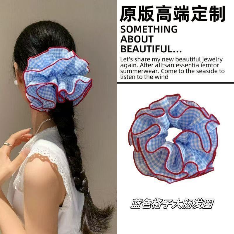 5721 큰 원형 - 빨간색 가장자리가 있는 파란색 격자