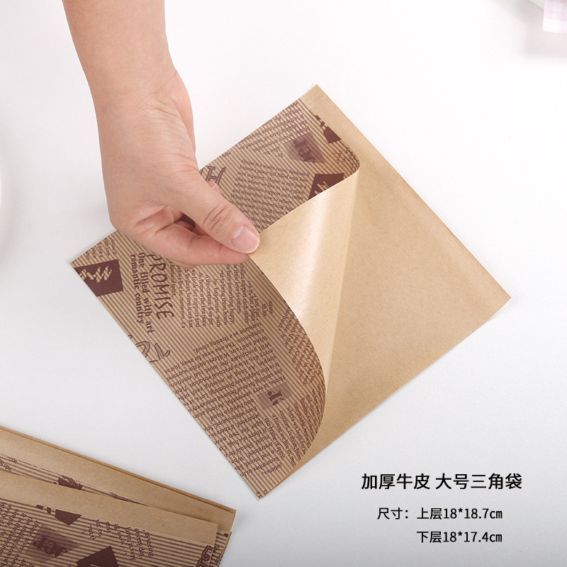 Cuadrado 18cm recubierto de papel a prueba de aceite hamburguesa caja almohadilla de papel bento pastel de papel a prueba de aceite sándwich de papel de embalaje al por mayor