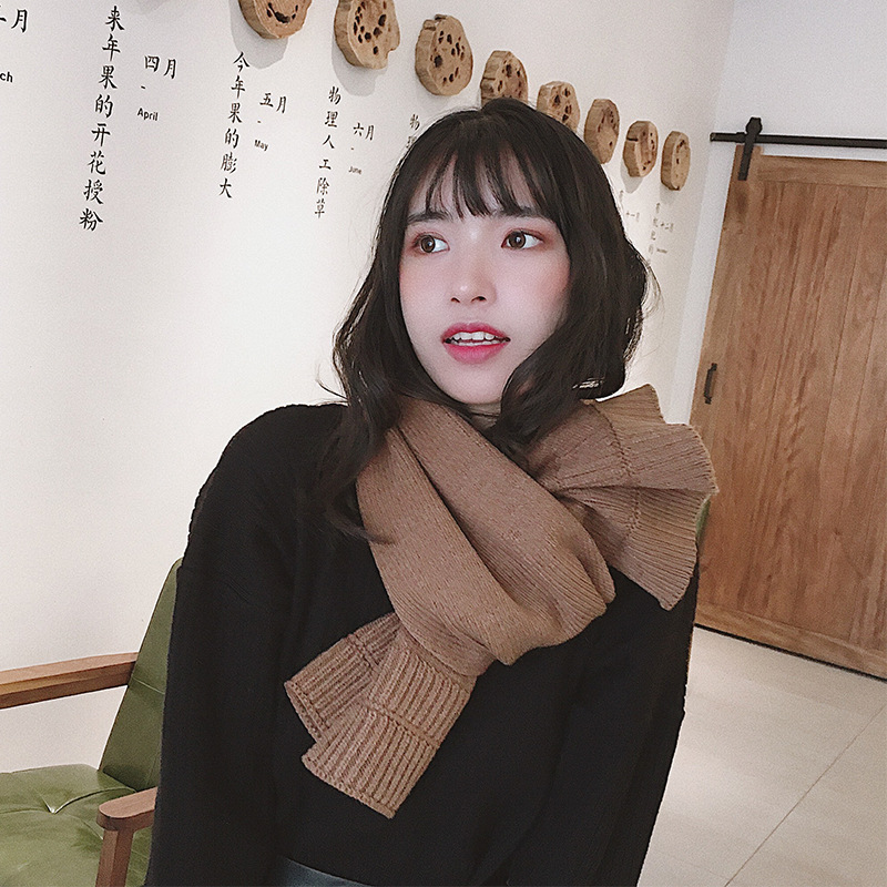 Short winter knitted Japanese keep warm universal scarf