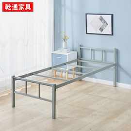 钢木床简约单层铁架床工地办公室学生宿舍公寓硬床板铁艺单人床