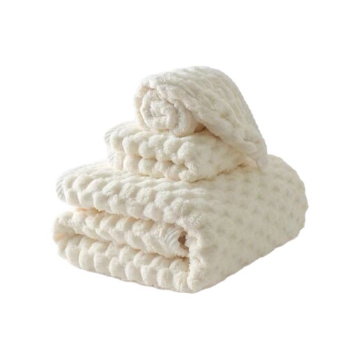 Cloud grid towels, bath towels, adults, thick, absorbent and soft household wearable coral velvet bath towel sets wholesale