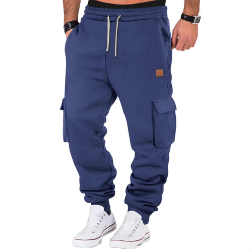 New European and American Style Men's Autumn/Winter Training Sports Pants, Leggings, Men's Multi-Pocket Fitness Pants, Sweatpants for Men