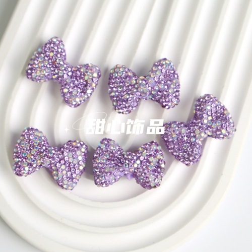 Full diamond bow full of stars streamer bow clay diy pendant mobile phone chain bag chain jewelry accessories beads