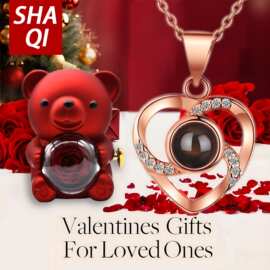 ozon跨境爆款100种语言投影项链nis甜美不掉色欧美高级感爱心吊坠