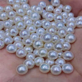 高品 5A淡水珍珠裸珠8-10mm强光媲美日本akoya近无瑕圆珠颗粒批发