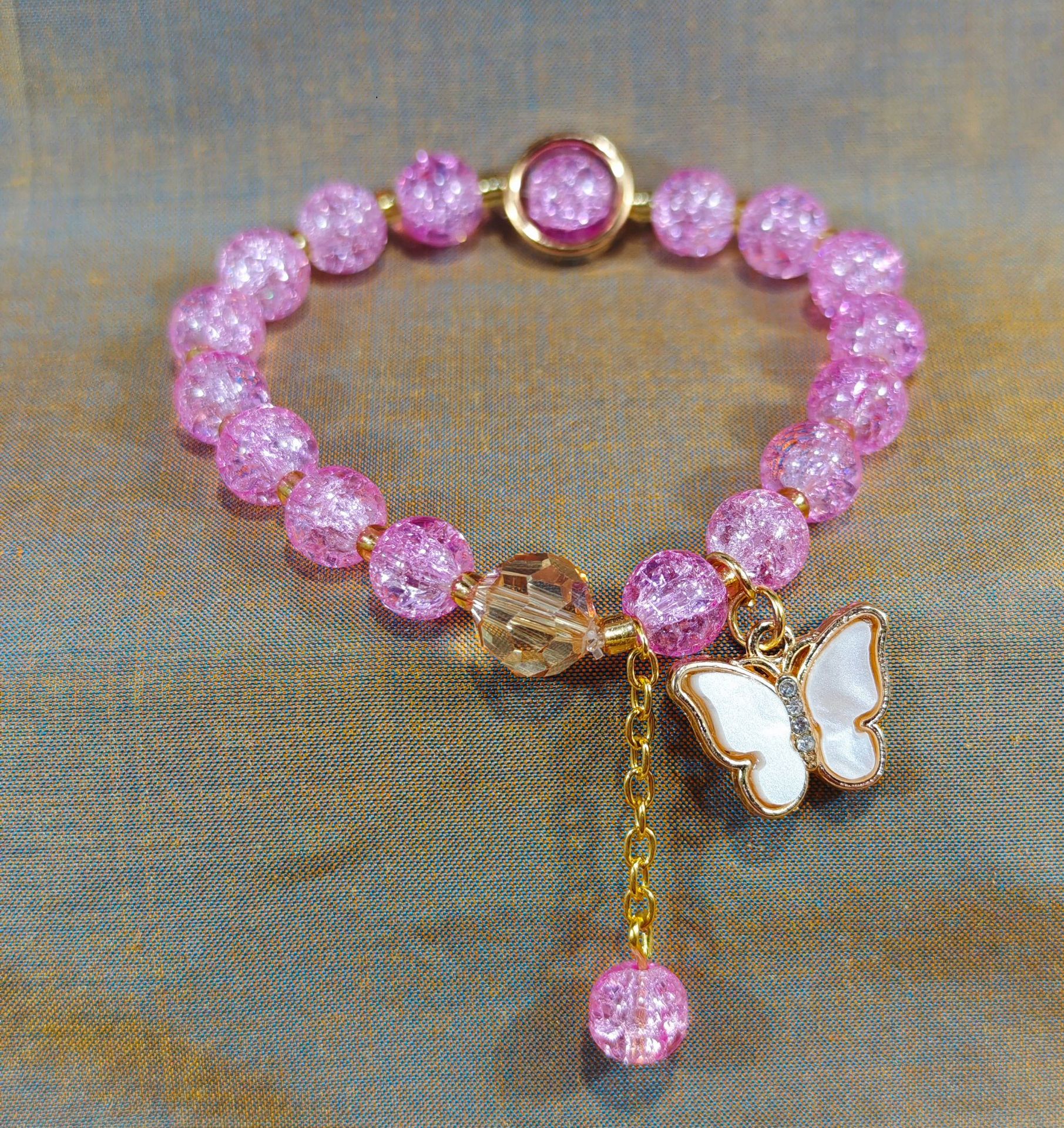 Las celebridades de Internet retro transfronterizas suelen ser todo-fósforo pulsera elástica de estilo ins simple pulsera de moda de lujo ligero, joyería de temperamento