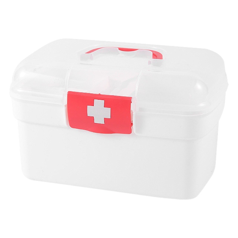 Caja médica grande con múltiples compartimentos, gran capacidad, caja médica portátil, caja de almacenamiento de medicamentos de emergencia, caja de medicamentos grande para el hogar