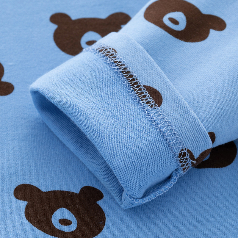 abbigliamento per bambini set di vestiti per la casa stampa orso cartone animato delicato sulla pelle e comodo per bambini e bambini di mezza età un pezzo spedizione diretta_voghion.com