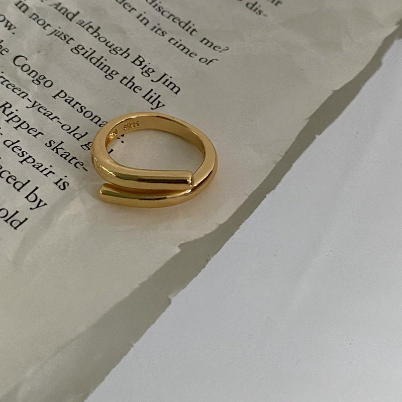 (Cross-border trading), fashionable one size retro golden ring, on index finger, simple and elegant design