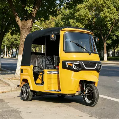 Yellow Fully Enclosed Passenger-Dragged Tricycle Sərnişin üçtəkərli motosikllar
