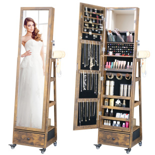 Factory wholesale mirror full body floor mirror home ins style full-body mirror movable full-length mirror jewelry storage mirror