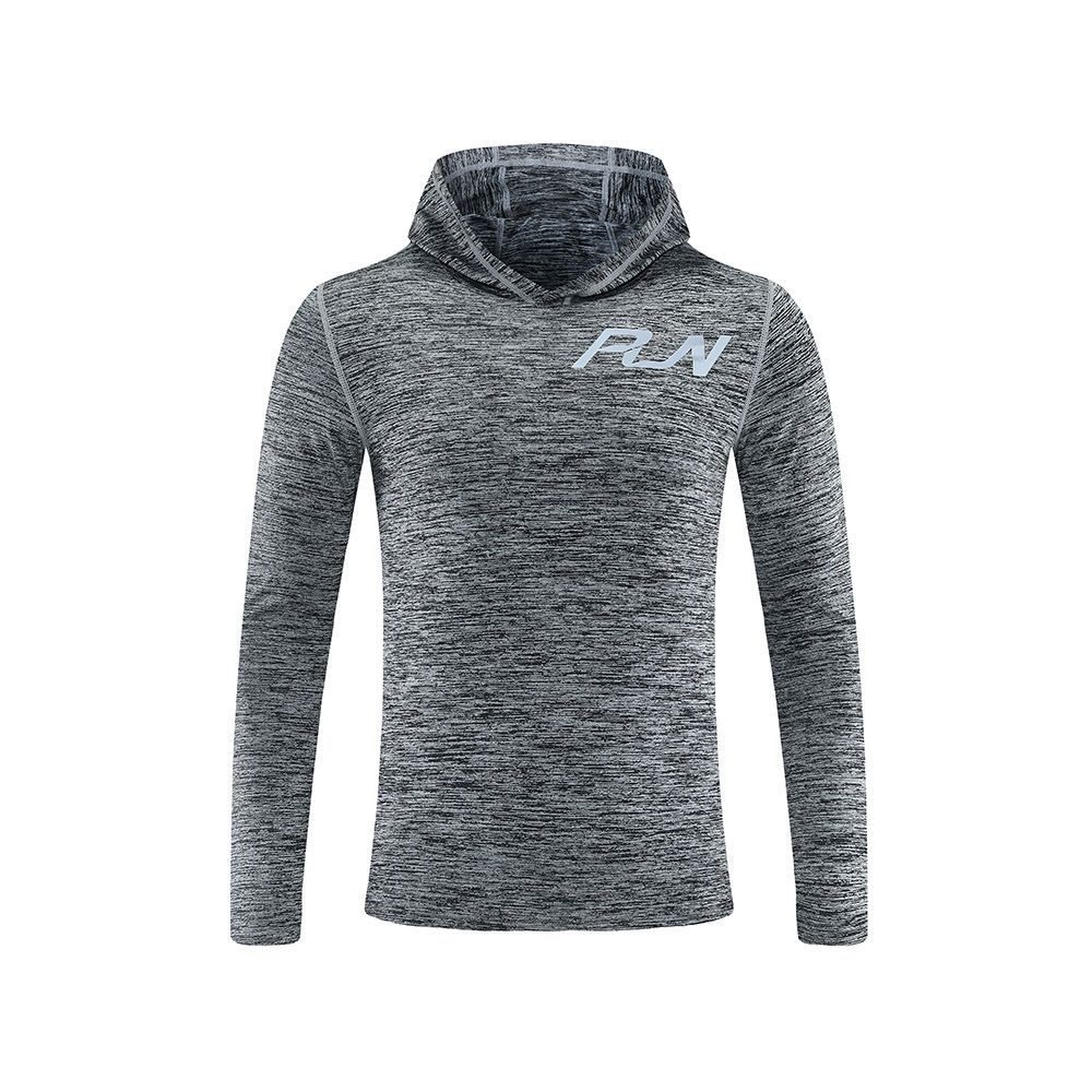 Otoño e invierno de los hombres ropa de fitness deportes suéter con capucha más el tamaño de entrenamiento de secado rápido Camiseta de manga larga en stock al por mayor UAD
