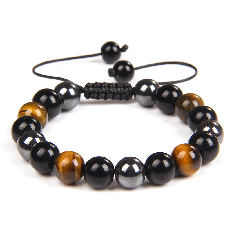 Geometric Pattern Men'S Gender Retro Ethnic Style Geometric Natural Stone Braid Men'S Bracelets Men Beaded Bracelets