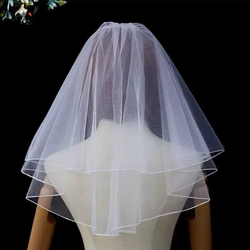 Bride's veil, wedding dress, lace hair accessory with bow, high-quality style