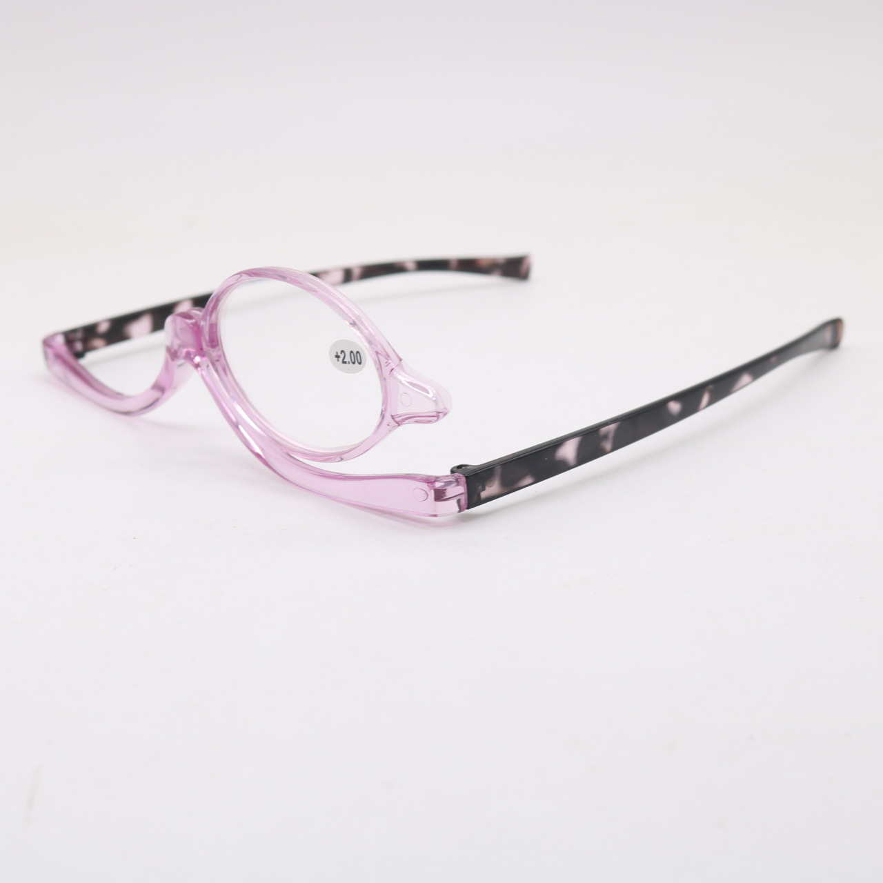 Single oval + leopard print legs + purple frame