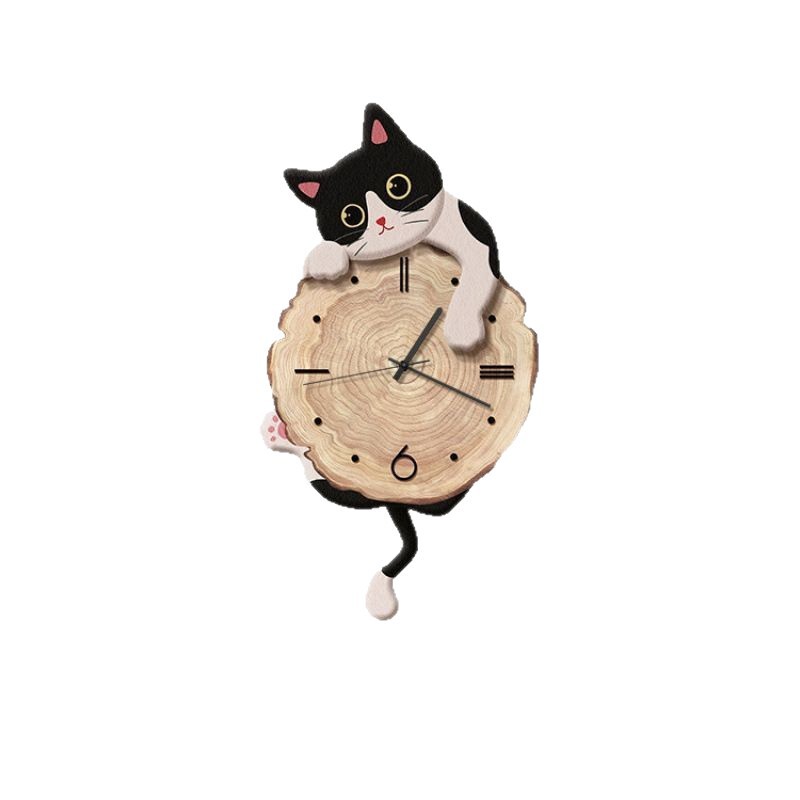 现代简约猫咪钟表挂钟客厅2025新款创意时钟挂墙感艺术挂表|undefined