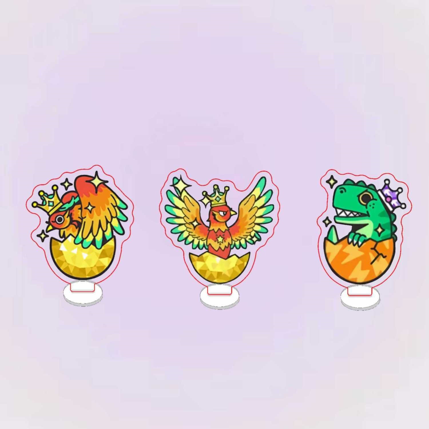 Egg Party Invincible Phoenix Egg Dinosaur Egg Small Standee Game Peripheral Accessories Personalized Creative Desktop Ornaments