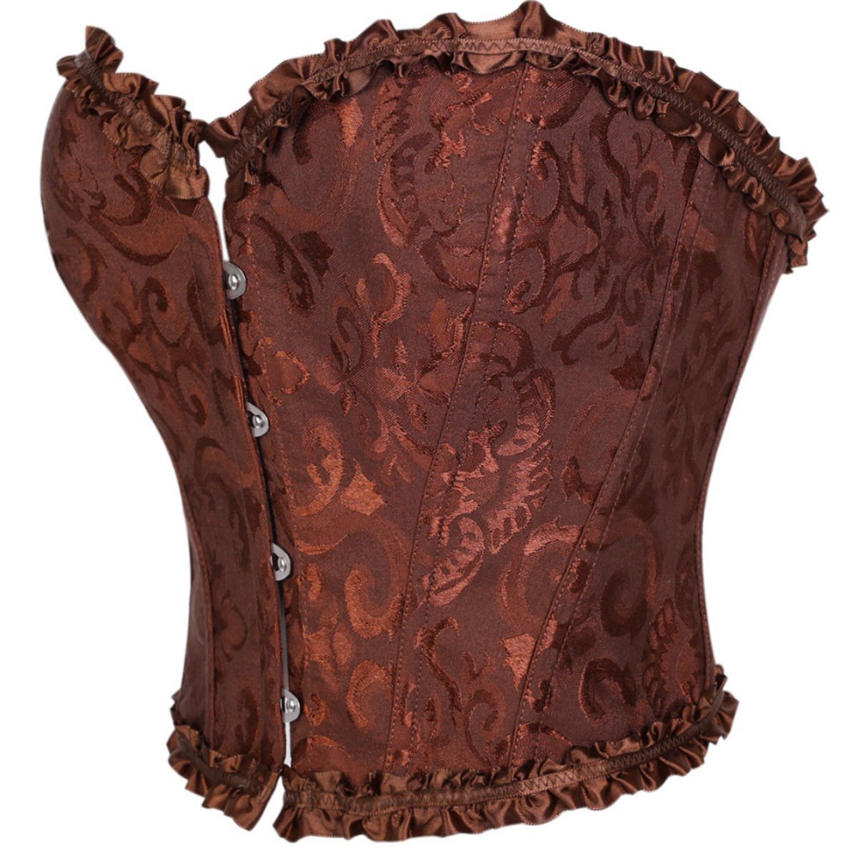 Europa y los Estados Unidos corto encaje marrón botón delantero de encaje de pecho de hueso de pescado corsé plástico Amazon suministro transfronterizo