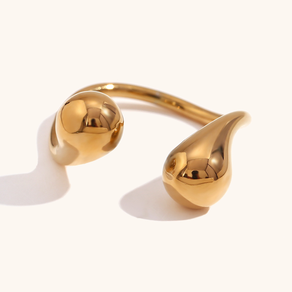 7g Weight 0.03µm-0.05µm Gold Plating Thickness PVD Coated Gold Plating Process 18K Real Gold Plated Plating Material Stone-Free Inlay Material Rings Classification 1 Piece Quantity Banquet, Party Occasion 304 Stainless Steel Material Water Droplets Pattern Women's Gender Elegant, Simple Style Style Waterproof Non Tarnish Craft PVD Coated Real Gold Plated 18K Gold Water Droplets Stainless Steel Elegant Simple Style Waterproof Non Tarnish Rings Bracelets 5