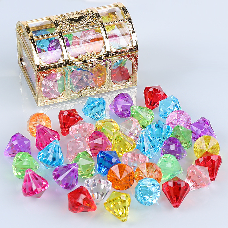 Seven Color Princess Castle Treasure Box Treasure Children's Diamond Gem Toy Imitation Crystal Girl Plastic Manufacturer Wholesale Seven Color Princess Castle Treasure Box Treasure Children's Diamond Gem Toy Imitation Crystal Girl Plastic Manufacturer Wholesale