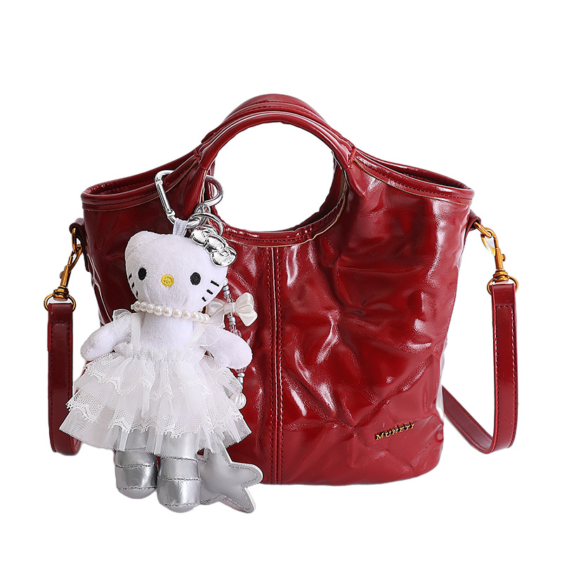 Bolsa de cestas de moda para mujeres 2026 nuevo bolso de hombro retro gran capacidad mochila simple bolso de cubo diario