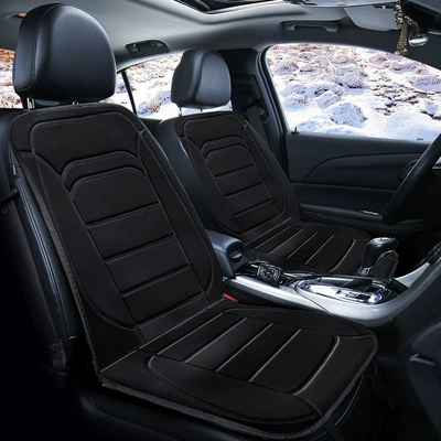 Pad Backrest Heating Seat Cover – Seat cushion, seat cover - horizontal-black-heated-cushion-4009-single