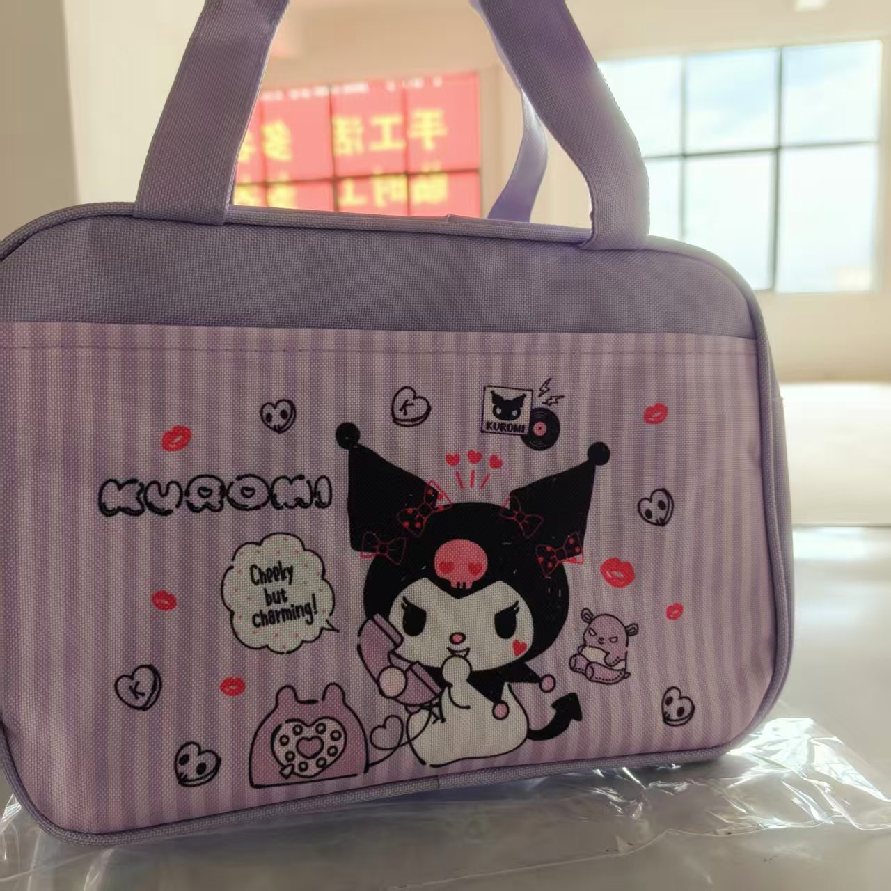 Bolsa de almuerzo con aislamiento de papel de aluminio de gran capacidad, con dibujos animados, para estudiantes masculinos y femeninos, bolsa de almuerzo portátil, bolsa de almacenamiento portátil