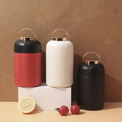 Creative 304 Stainless Steel Insulated Cup Large Capacity with Spork for Home Use Simple Vacuum Insulated Flask