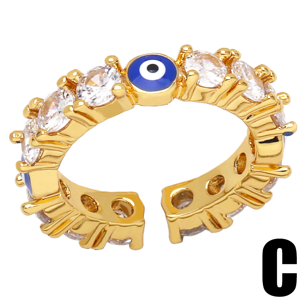 Moda Ojo De Diablo Zircon Anillo Abierto De Cobre Femenino display picture 6