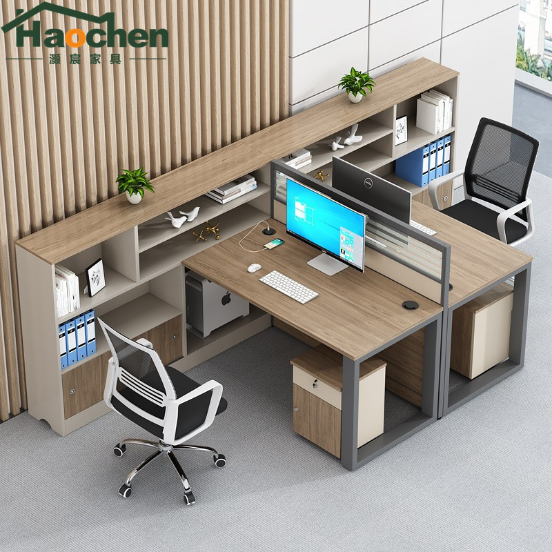 Financial steel frame office desk office chair set simple modern staff screen pod work desk 24 person positions