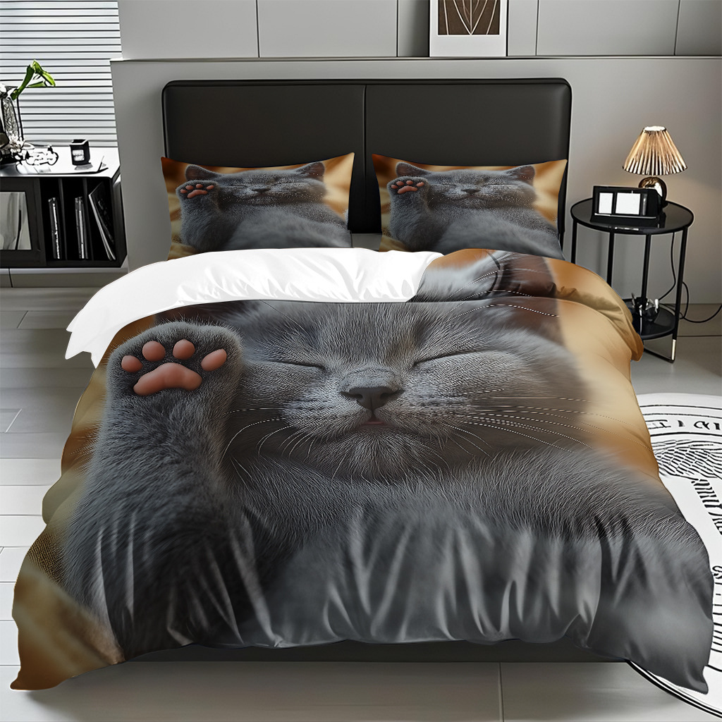 Kit de edredón de impresión digital para gatitos de piel directa a la fábrica puede llevar TEMU / JIT